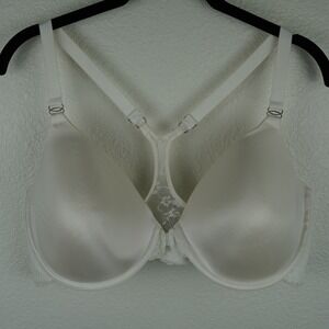 Maidenform White Lace T-Back Underwire Racerback coquette romantic Bra 40DD